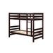 Transitional Style Ronnie Convertible Pine Wood Twin over Twin Bunk Bed with Guardrails & Built-in rail Ladder