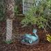 Alpine Corporation Outdoor Solar Powered Garden Animal Statue with LED Lights