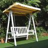 Hollywood Swing White Garden Swing Swing Wood Hanging Swing Panca a dondolo - Melko