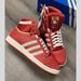 Adidas Shoes | Adidas Originals Top Ten High Shoes Glory Red / Gold Metallic Mens 9, 11 | Color: Red/White | Size: Various