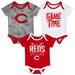Newborn & Infant Cincinnati Reds Red/White/Heathered Gray Game Time Three-Piece Bodysuit Set