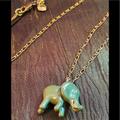 J. Crew Jewelry | J. Crew Elephant Pendant Necklace | Color: Gold/Green | Size: 20 Mm X 18 Mm X 6 Mm