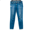 Levi's Jeans | Levis 711 Tuxedo Seam Skinny Distressed Jeans Women's Mid Rise Stretch Denim 27 | Color: Blue | Size: 27