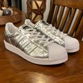 Adidas Shoes | Adidas Superstar Shelltoes Bb2271 Shoes Sneakers New Silver Womens | Color: Silver/White | Size: Various
