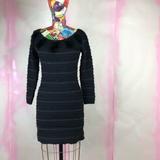 Anthropologie Dresses | Anthro Leifsdottir Metallic Fur Striped Sweater Dress | Color: Black | Size: Xs