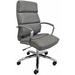 Chrome Classic Padded Leather Office Chair in Fashion Gray