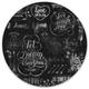 Tableau en métal Rond métallisé Affirmations Poster Tableau noir Vintage Déco ø 45cm - noir