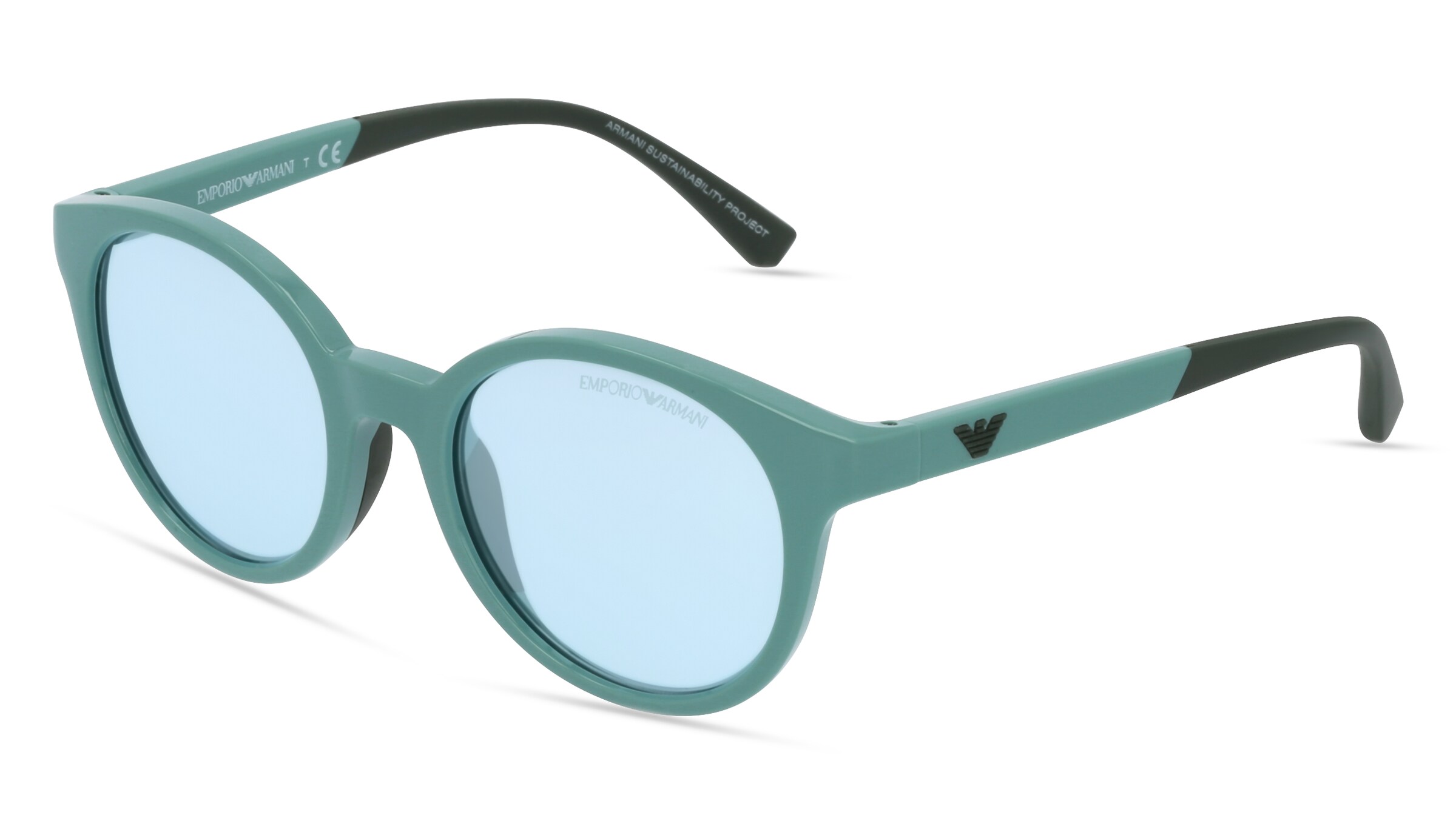Emporio Armani EA4185 Damen-Sonnenbrille Vollrand Panto Kunststoff-Gestell, blau