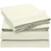 4 PC Ivory Sheet Set 2000 Embroidery Soft Cozy 12" Deep Pocket