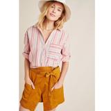 Anthropologie Tops | Anthropologie Maeve Lida Button Down Stripe Linen Top Pink Small | Color: Blue/Pink | Size: S