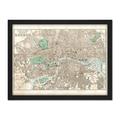 Map Philip 1881 London City England Plan Chart Artwork Framed Wall Art Print 18X24 Inch