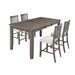 Millwood Pines Chael Counter Height Extendable Pine Solid Wood Dining Set Wood/Upholstered in Brown/Green | 36 H in | Wayfair