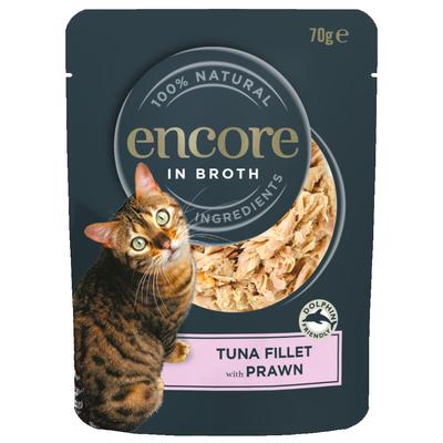 48x70g Tuna & Prawn in Broth Encore Wet Cat Food