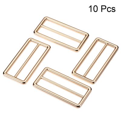 50mm Metal Slide Strap Adjustable Buckle Fastener Gold Tone 10pcs - Gold Tone