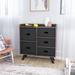 Dresser Organizer Cabinet with 5 Easy Pull Fabric Drawers, Sturdy MDF Frame and Wood Top Closet Storage