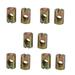 10pcs M6 Thread 15mm Height Zinc Plated Iron Slotted Drive Nuts - Bronze Tone