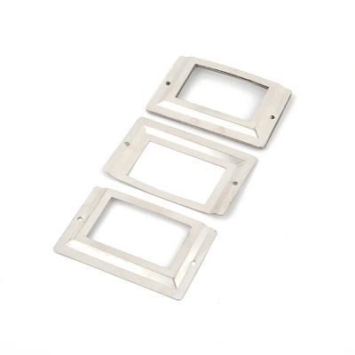 Drawer Name Card Metal Tag Label Holder Frames Silver Tone 80mmx50mm 6pcs - Silver Tone