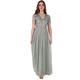 Maya Deluxe Damen Women's Maxi Ladies V-neck Plus Size Ball Gown Short Sleeves Long Elegant Empire Wa Bridesmaid Dress, Green Lily, 46 EU