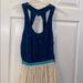 Anthropologie Dresses | Anthropologie 100% Silk Backless Lauren Moffatt Women Bohemian Dress Size 8 | Color: Blue/Cream | Size: 8