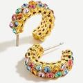 J. Crew Jewelry | J. Crew Multicolor Crystal Bezel Hoop Earrings Nwt | Color: Blue/Pink | Size: Os