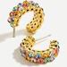 J. Crew Jewelry | J. Crew Multicolor Crystal Bezel Hoop Earrings Nwt | Color: Blue/Pink | Size: Os