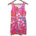 Lilly Pulitzer Dresses | Lilly Pulitzer Bright Pink Blue Orange Floral Iggy Cutout Waist Shift Dress | Color: Orange/Pink | Size: 4