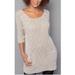 Free People Sweaters | Free People Knit 3/4 Sleeve Pocket Tunic Sweater Size Medium | Color: Cream/Gray | Size: M