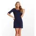 Lilly Pulitzer Dresses | Lilly Pulitzer Sommerset Ruffle Sleeve Dress M Navy Blue 100% Pima Cotton | Color: Blue | Size: M