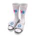 Men's ISlide White Philadelphia 76ers Team Logo Speckle Socks & Slide Sandals Bundle