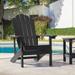 Rosecliff Heights Hachirou Adirondack Chair Weather Resistant for Outdoors Lawn & Backyard in Black | 36.6 H x 31.9 W x 21.5 D in | Wayfair