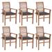 Red Barrel Studio® Patio Dining Chairs Outdoor Folding Chair w/ Cushions Solid Wood Teak Wood in Brown | 37.01 H x 24.41 W x 22.24 D in | Wayfair