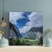Millwood Pines Green & Black Mountains Under White Sky At Daytime - 1 Piece Rectangle Graphic Art Print On Wrapped Canvas in Blue/Gray/Green | Wayfair
