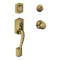 Schlage Camelot Handleset w/ Single Cylinder Deadbolt & Door Lever & Rosette in Yellow | 6.75 H x 8.5 W x 21 D in | Wayfair F60VCAMXGEO609