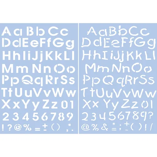 Schablonen Alphabet, 2 Stück