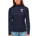 Women's Antigua Black Texas Rangers Tribute Quarter-Zip Pullover Top