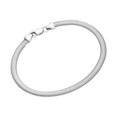 Smart Jewel - Armband gedrückte Schlangenkette massiv, Silber 925 Armbänder & Armreife Silber Damen