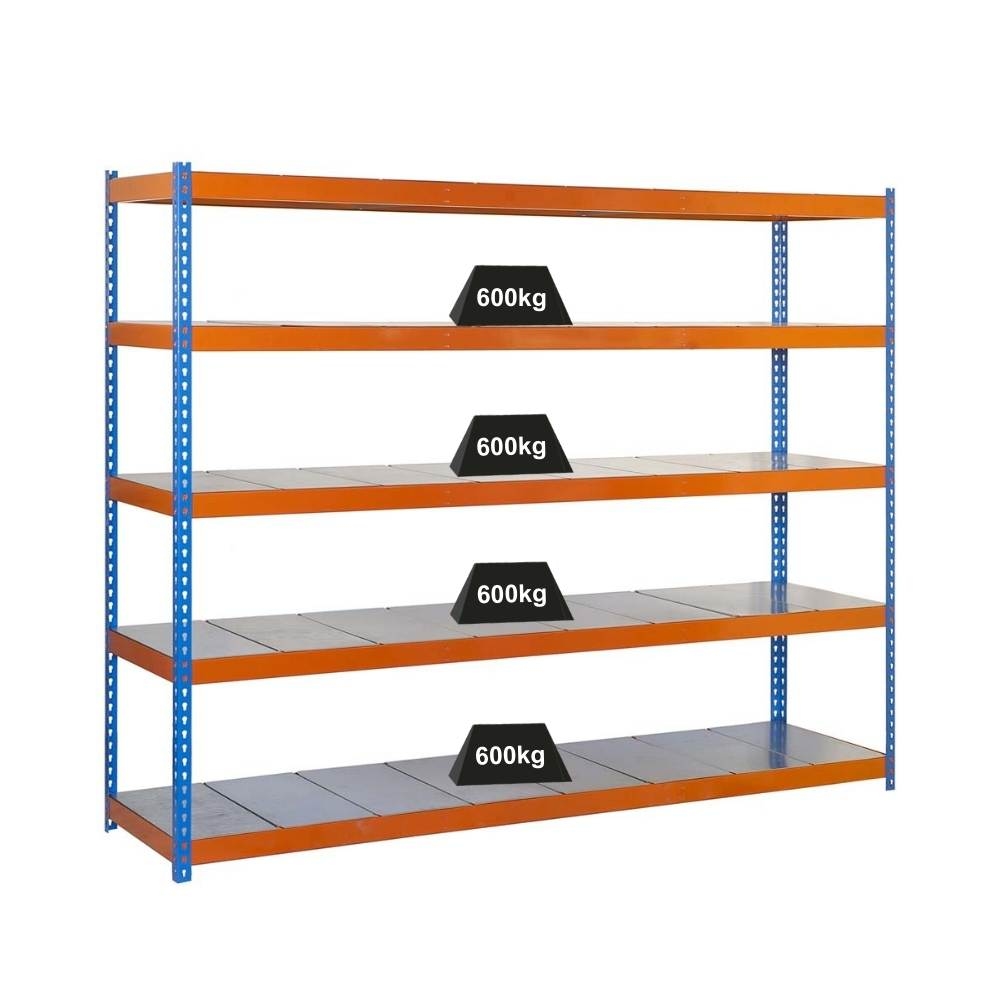 PROREGAL Schwerlastregal METAL BEAST FIVE | HxBxT 200x150x60cm | Fachlast 600kg | Blau-Orange | Standregal Metallregal Lagerregal Image