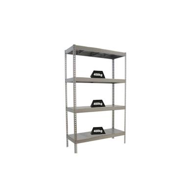 PROREGAL Schwerlastregal METAL YETI FOUR | HxBxT 200x120x45cm | Fachlast 400kg | Verzinkt | Standregal Metallregal Lagerregal Image