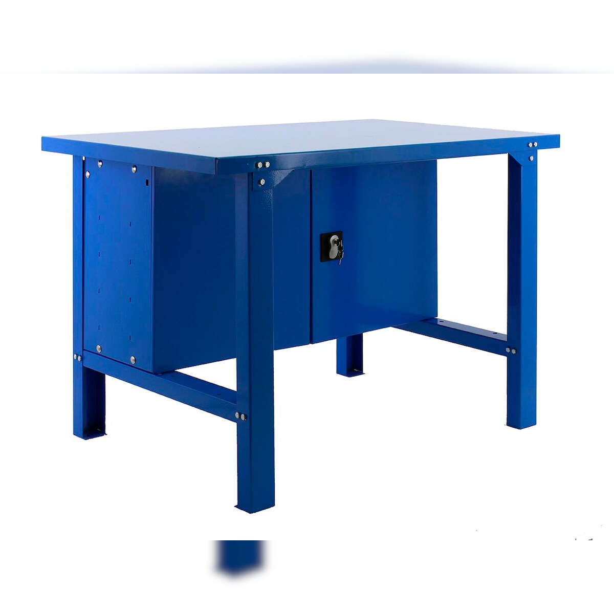 Proregal Werkbank Buffalo Metal mit Schrank | HxBxT 83x120x73cm | Traglast 600kg | Blau Image