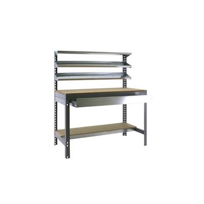 PROREGAL Werkbank BUFFALO mit Frontablage und Schubfach | HxBxT 84x90x61cm | Traglast 400kg | Grau Image