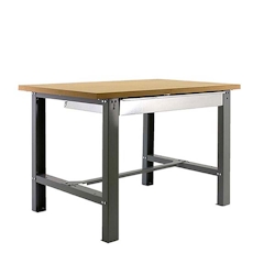 Proregal Werkbank Buffalo Wood mit Schublade | HxBxT 87x120x75cm | Traglast 600kg | Grau Image