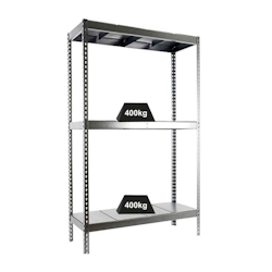 PROREGAL Schwerlastregal METAL BEAST THREE | HxBxT 200x240x75cm | Fachlast 400kg | Verzinkt| Standregal Metallregal Lagerregal Image