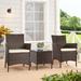 Red Barrel Studio® Rori Patio Furniture Set Synthetic Wicker/All - Weather Wicker/Wicker/Rattan/Rust - Resistant Metal in White/Brown | Wayfair