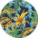 Blue 72 x 72 x 0.5 in Area Rug - Bayou Breeze Outdoor Iris Area Rug Color Polypropylene | 72 H x 72 W x 0.5 D in | Wayfair