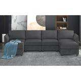 Latitude Run® Convertible Sectional Couch w/ Storage Space, Modular Sectional Sofa w/ Ottomans, U/l Shaped Sectional Couches For Living Room, Conv | Wayfair