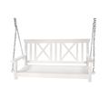 Rosecliff Heights Talladega Hardwood Porch Swing Wood/Solid Wood in Brown/Red/White | 23.5 H x 49 W x 23 D in | Wayfair
