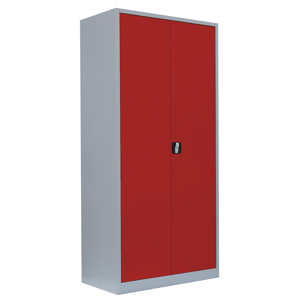 Lüllmann® Flügeltürenschrank, 5 OH, 1950 x 925 x 600 mm, lichtgrau/feuerrot Image