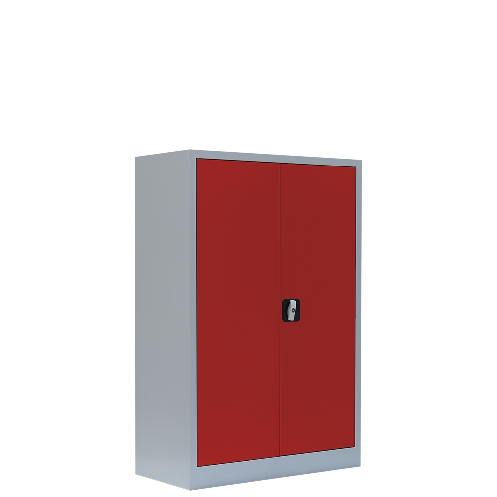 Lüllmann® Flügeltürenschrank, 3 OH, 1200 x 925 x 422 mm, lichtgrau/feuerrot Image