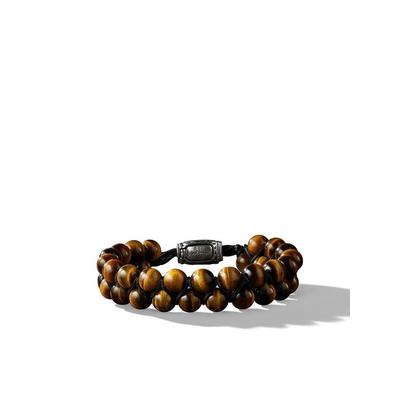 8mm Spiritual Beads Two-row Tiger Eye Bracelet - Metallic - David Yurman Bracelets