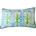 Jiti Indoor Jade Abstract Floral Patterned Cotton Decorative Rectangle Lumbar Pillows Cushion for Sofa Chair 12 x 20